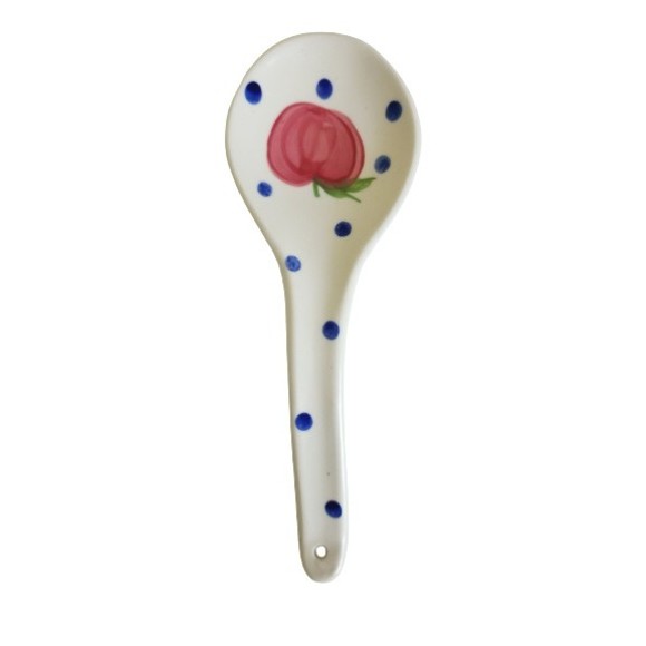 Shannon & Daughter Other - Shannon & Daughters Spoon Rest Holder 9 7/8" Off-White Red Blue Green Apple USA